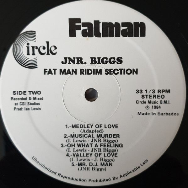 label - Fatman Riddim Section Featuring Junior Biggs - King Of Love