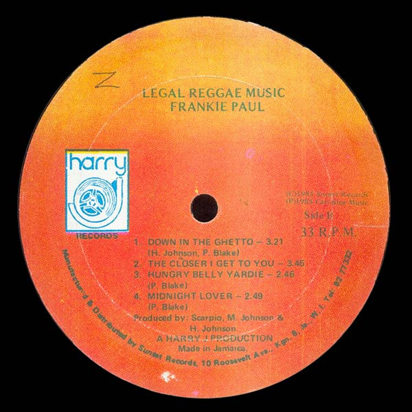 label - Frankie Paul - Legal Reggae Music
