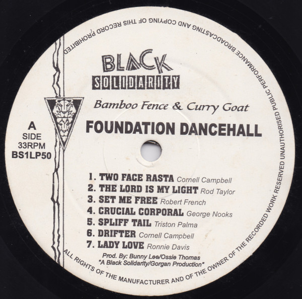 label - Various Artists - Bamboo Fence & Curry Goat - Foundation Dancehall