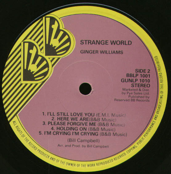 label - Ginger Williams - Strange World