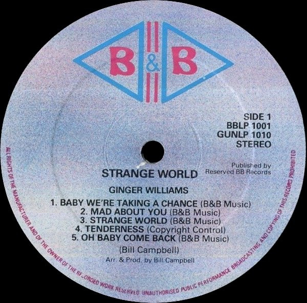 label - Ginger Williams - Strange World