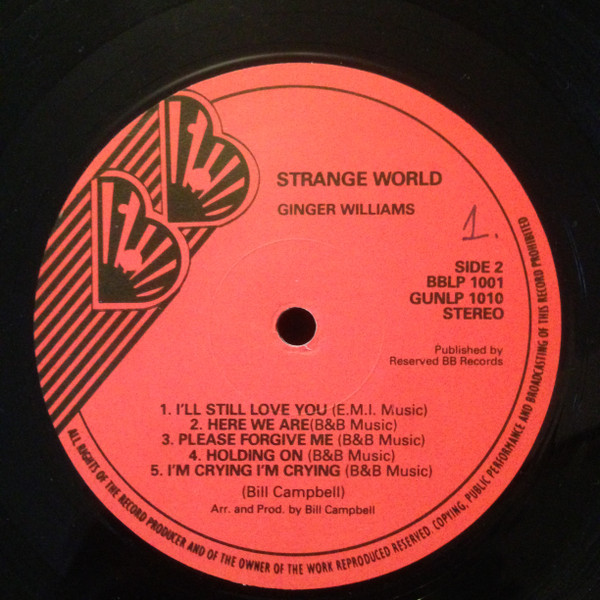 label - Ginger Williams - Strange World