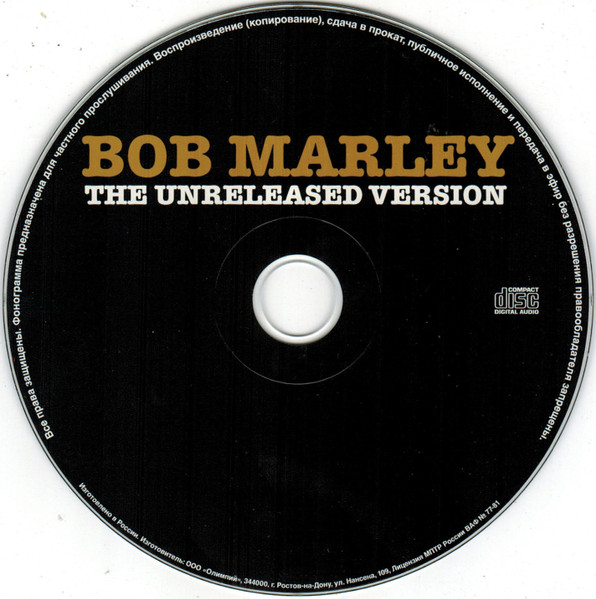 label - Bob Marley & The Wailers - The Unreleased Version