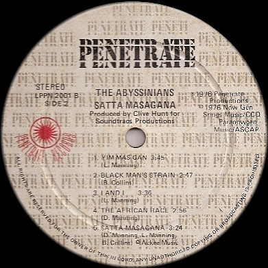 label - The Abyssinians - Satta Massagana