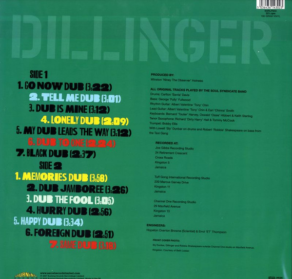 back - Dillinger - Dub To One