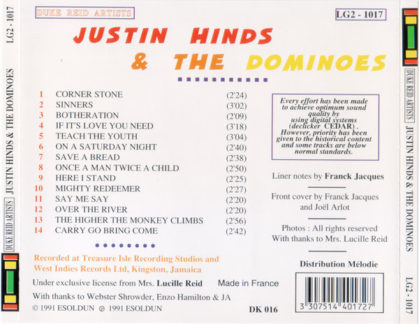 back - Justin Hinds & The Dominoes - Early Recordings