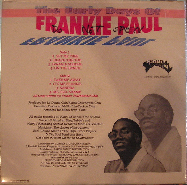back - Frankie Paul - The Early Days Of Frankie Paul