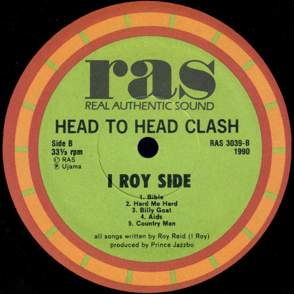 label - I Roy & Prince Jazzbo - Head To Head Clash