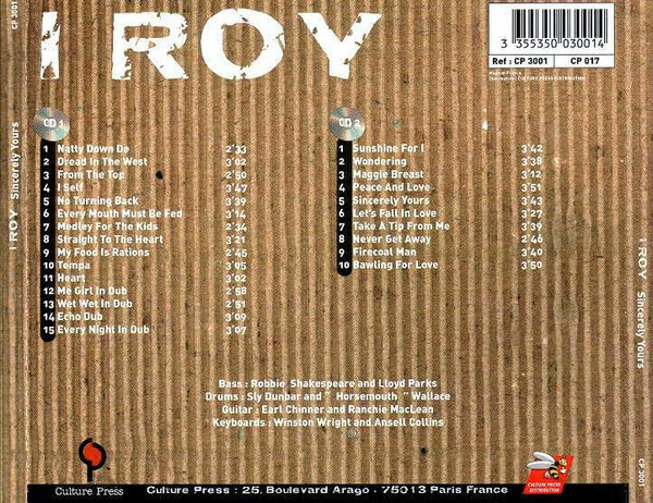 back - I Roy - Sincerely Yours