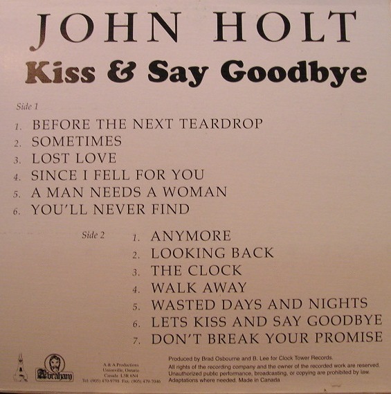 back - John Holt - Kiss & Say Goodbye