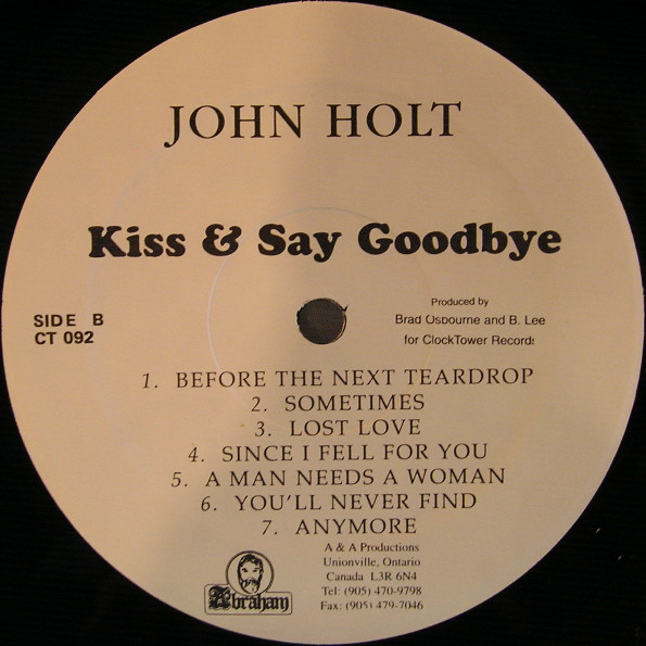 label - John Holt - Kiss & Say Goodbye