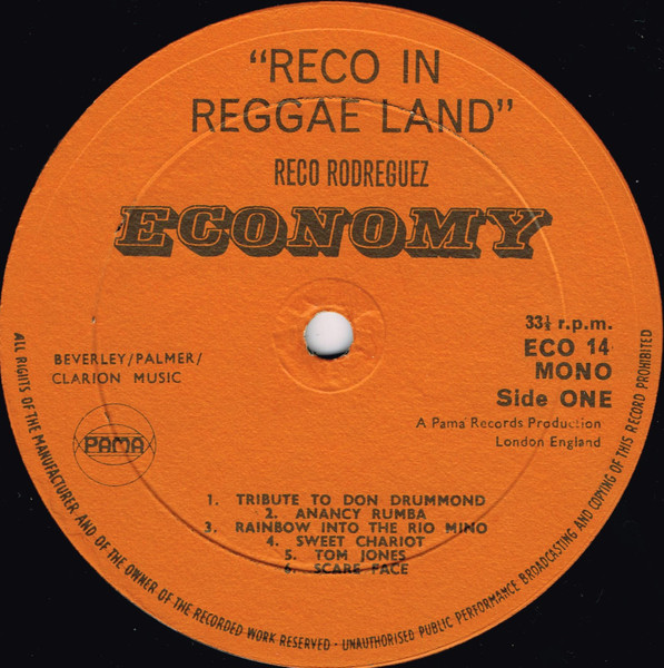 label - Reco - Reco In Reggae Land