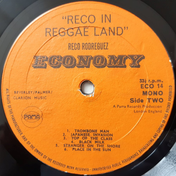 label - Reco - Reco In Reggae Land