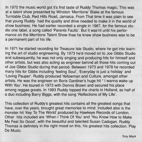 inner - Ruddy Thomas - Greatest Hits