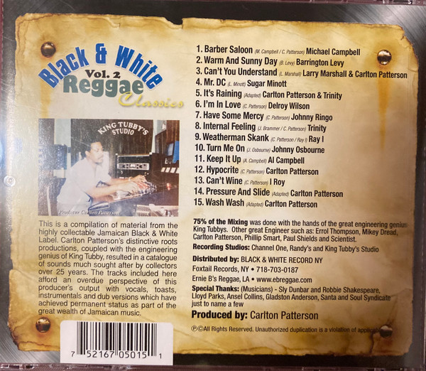 back - Various Artists - Black & White Reggae Classics Vol 2