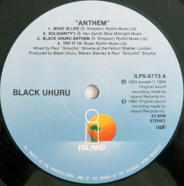 label - Black Uhuru - Anthem