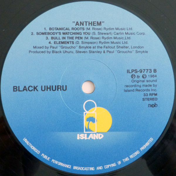 label - Black Uhuru - Anthem