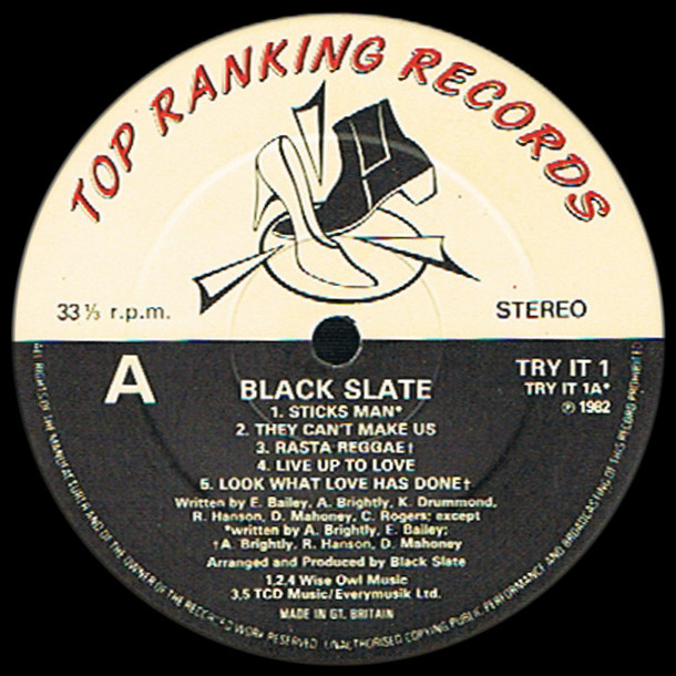 Top Ranking (UK) label artwork