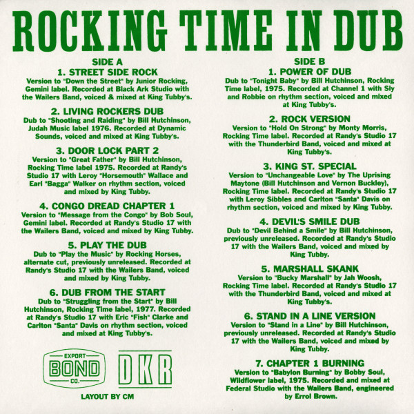 back - Bill Hutchinson & King Tubby And Friends - Rocking Time In Dub