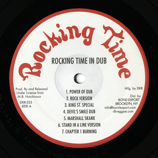 label - Bill Hutchinson & King Tubby And Friends - Rocking Time In Dub