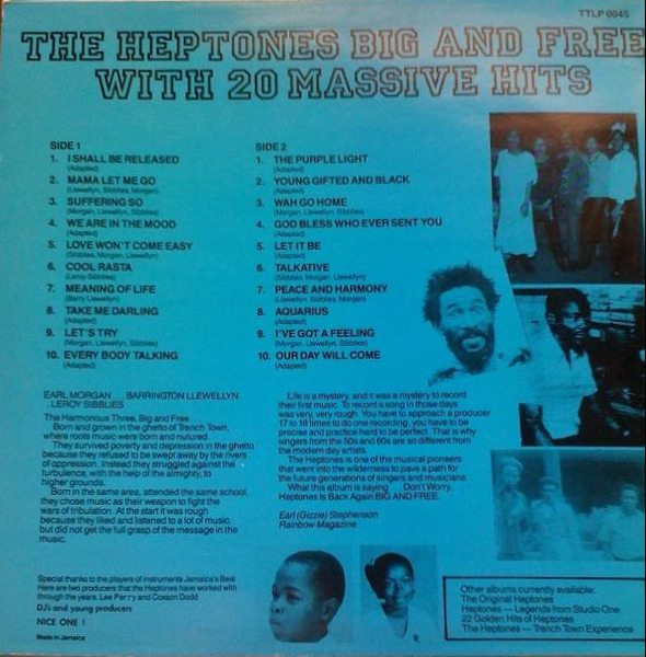 back - The Heptones - Big And Free With 20 Massive Hits