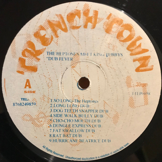 label - The Heptones Meet King Tubby - Dub Fever