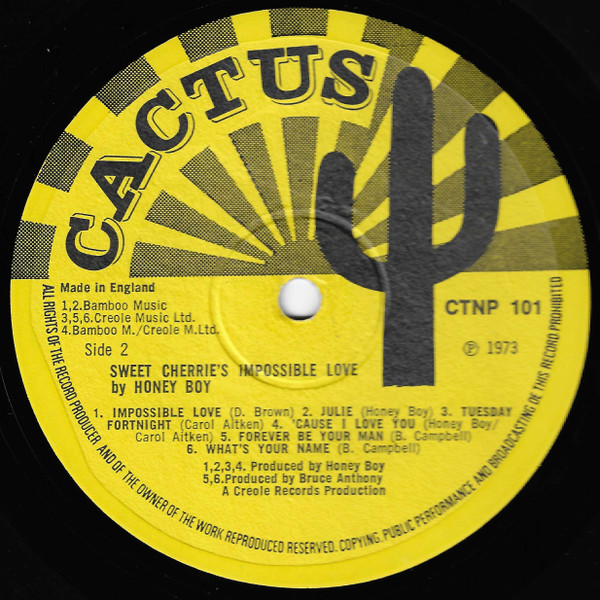 label - Honey Boy - Sweet Cherries Impossible Love
