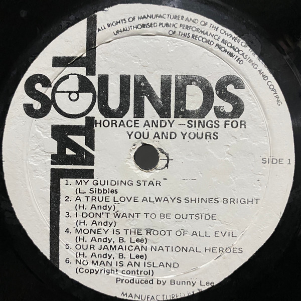 label - Horace Andy - Sings For You And Yours