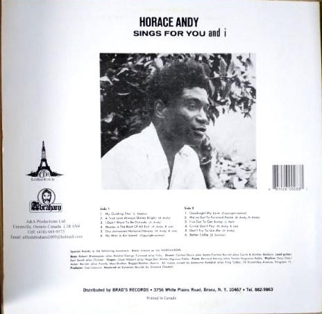 back - Horace Andy - Sings For You And I