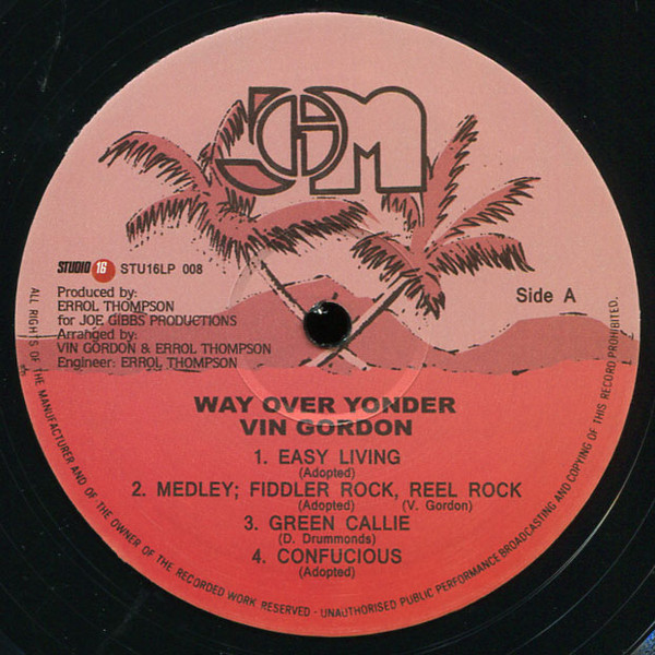 label - Vin Gordon - Way Over Yonder