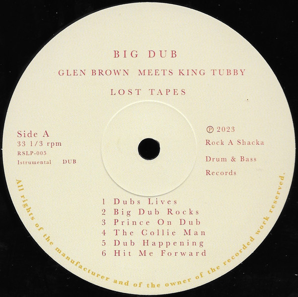 label - Glen Brown Meets King Tubby - Big Dub: Lost Tapes