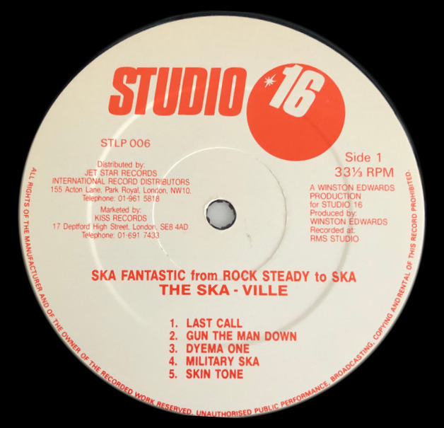 label - The Ska-Ville Featuring Mike Rose & Vin Gordon - From Ska To Rock Steady
