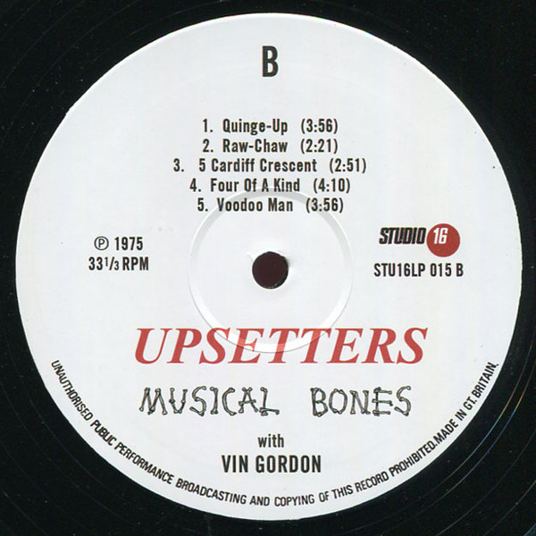 label - Vin Gordon & The Upsetters - Musical Bones