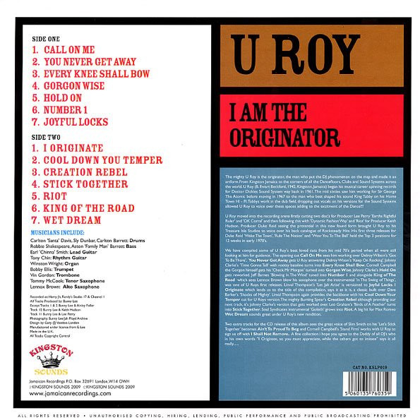 back - U-Roy - I Am The Originator