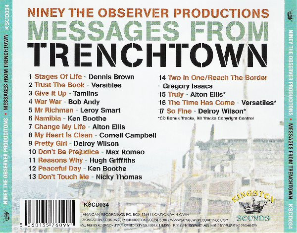 back - Various Artists - Niney The Observer Productions (Messages From Trenchtown)