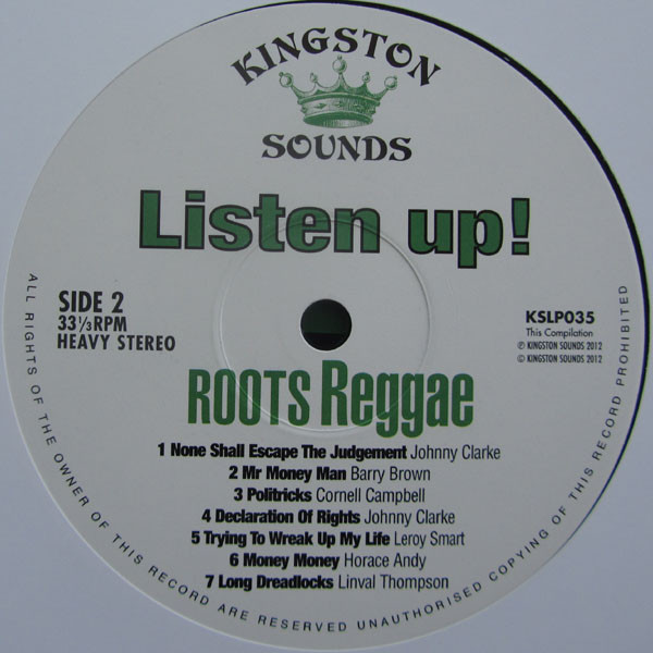 label - Various Artists - Listen Up! Roots Reggae
