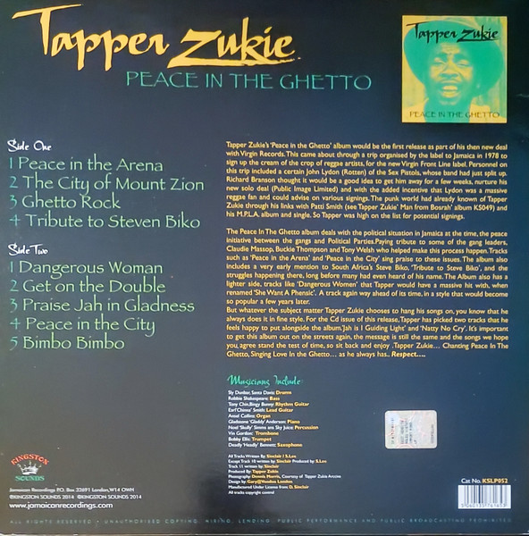 back - Tappa Zukie - Peace In The Ghetto