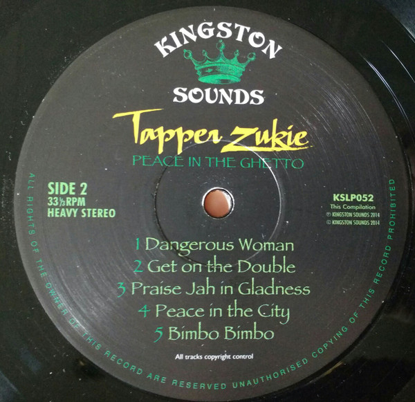 label - Tappa Zukie - Peace In The Ghetto