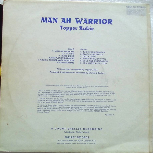 back - Tappa Zukie - Man Ah Warrior