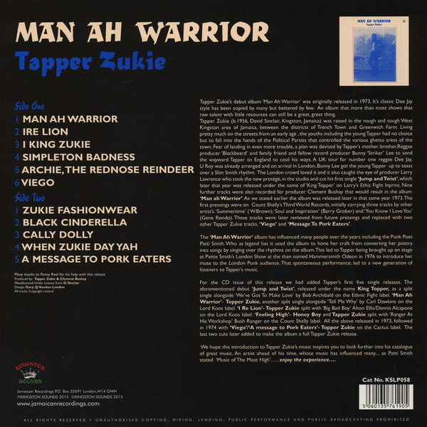 back - Tappa Zukie - Man Ah Warrior