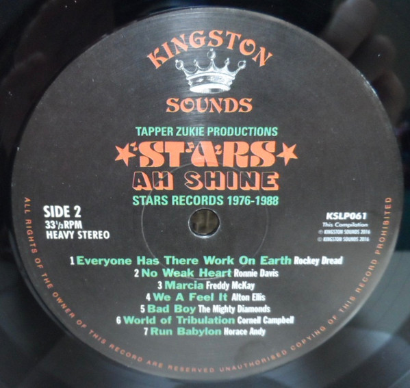 label - Various Artists - Tapper Zukie Productions - Stars Ah Shine