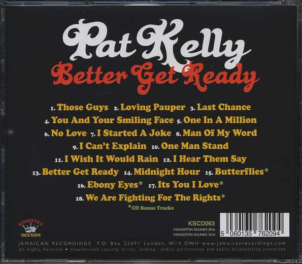 back - Pat Kelly - Better Get Ready