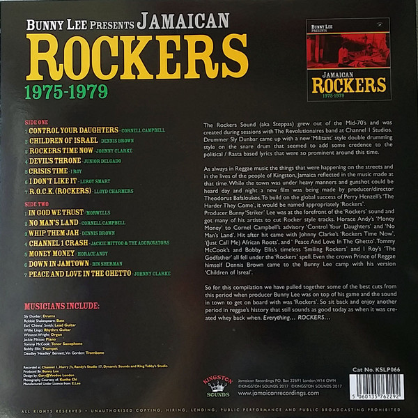 back - Bunny Lee - Jamaican Rockers (1975-1979)