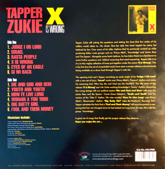 back - Tappa Zukie - X Is Wrong