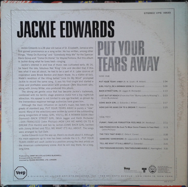 back - Jackie Edwards - Put Your Tears Away