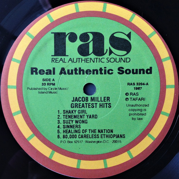 label - Jacob Miller - Greatest Hits