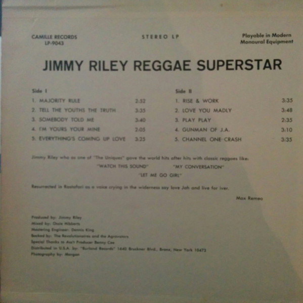back - Jimmy Riley - Reggae Super Star