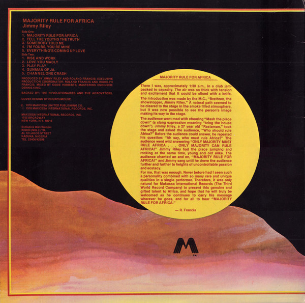 back - Jimmy Riley - Majority Rule For Africa