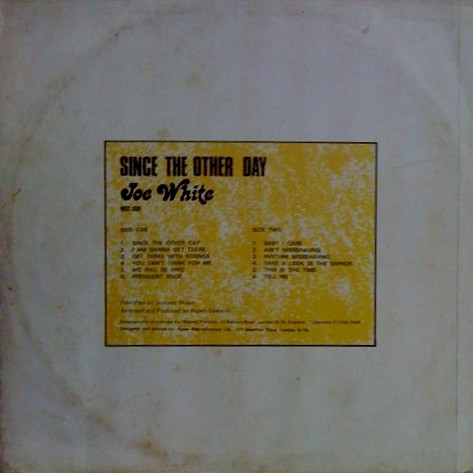 back - Joe White - Since The Other Day