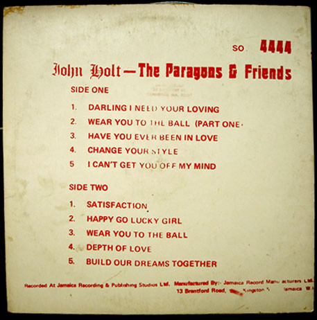 back - John Holt - The Paragon & Friends